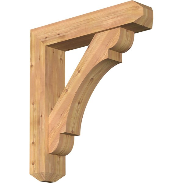 Ekena Millwork Olympic Craftsman Smooth Bracket w/ Offset Brace, Western Red Cedar, 7 1/2"W x 36"D x 40"H BKT0806X36X40OLY04SWR - main